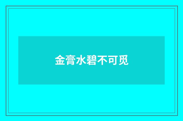 金膏水碧不可觅