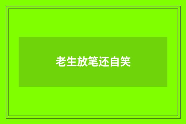 老生放笔还自笑