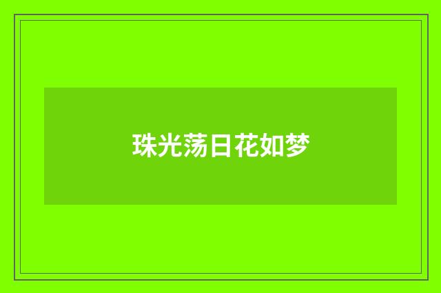 珠光荡日花如梦