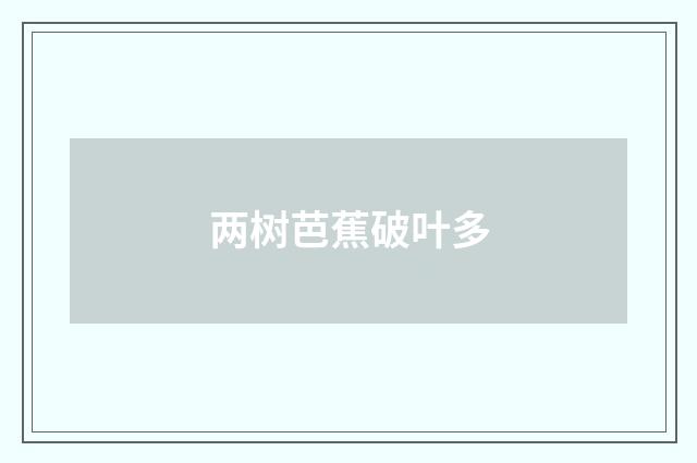 两树芭蕉破叶多