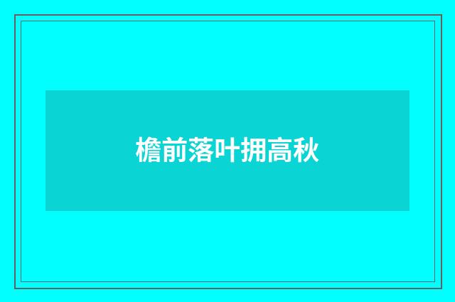 檐前落叶拥高秋