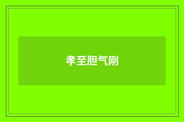 孝至胆气刚