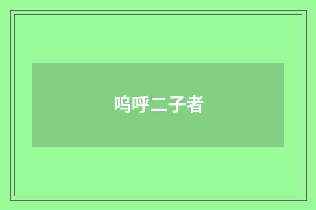 呜呼二子者