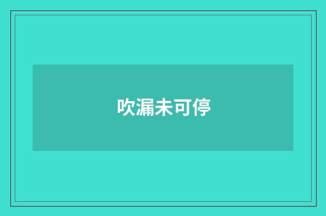 吹漏未可停