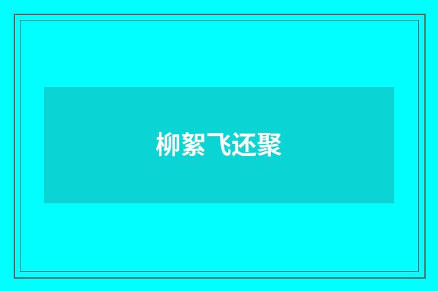 柳絮飞还聚
