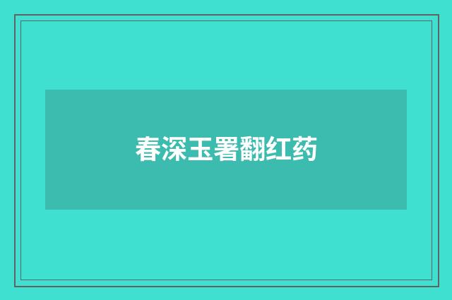 春深玉署翻红药