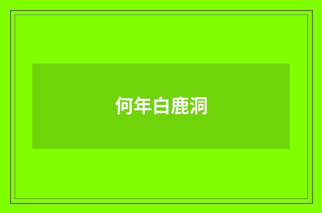 何年白鹿洞