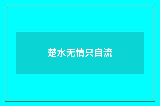 楚水无情只自流