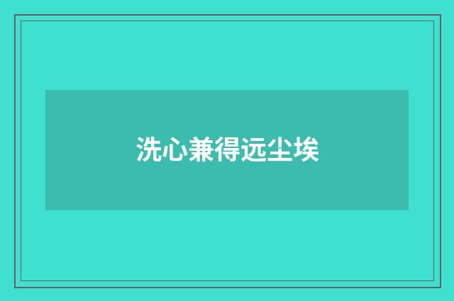 洗心兼得远尘埃