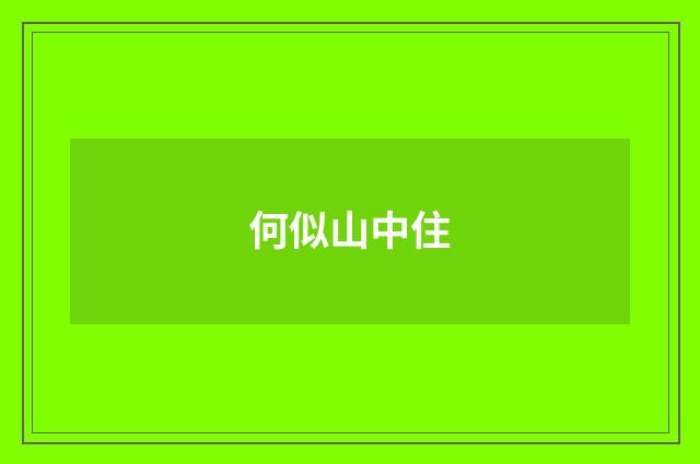 何似山中住