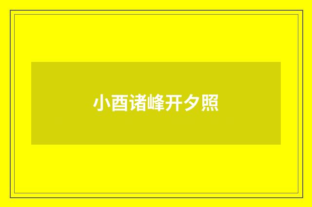 小酉诸峰开夕照