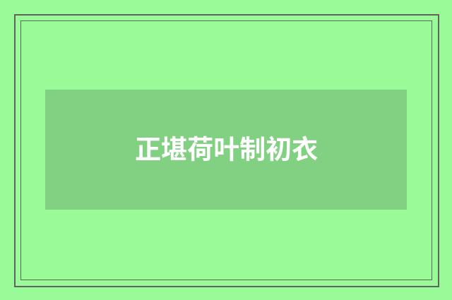 正堪荷叶制初衣