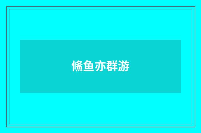 鯈鱼亦群游