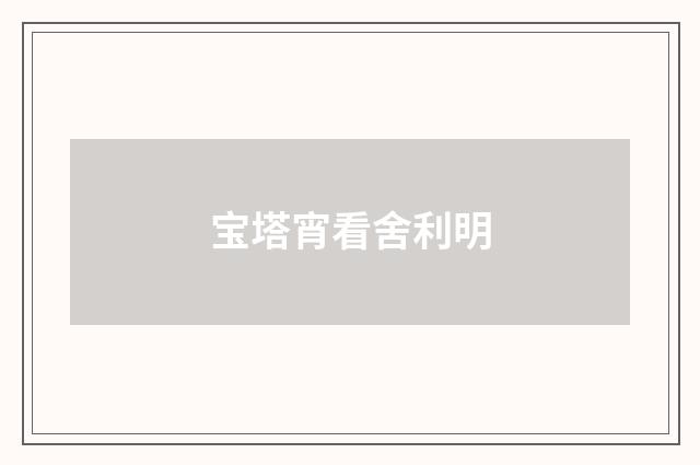 宝塔宵看舍利明