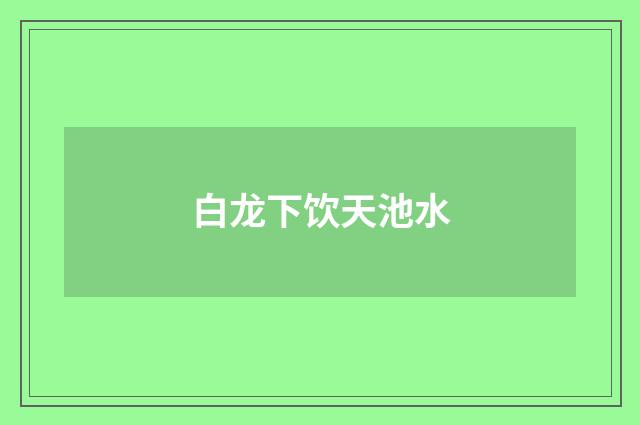 白龙下饮天池水