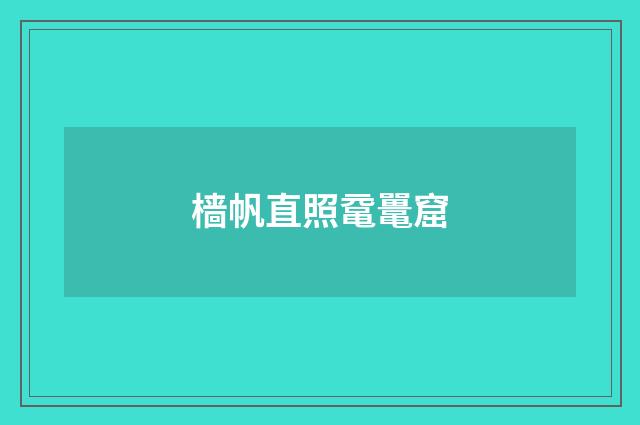 樯帆直照鼋鼍窟