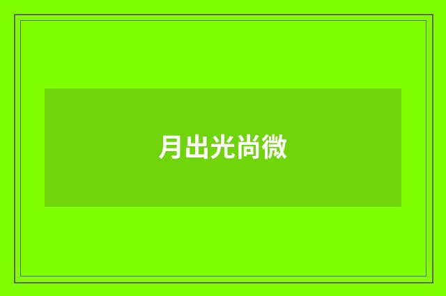 月出光尚微
