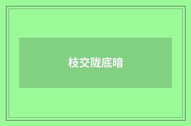 枝交陇底暗