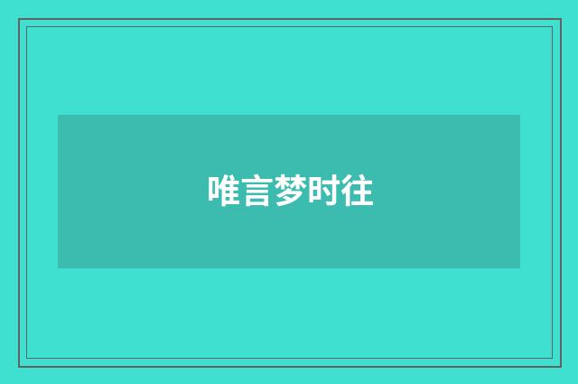 唯言梦时往