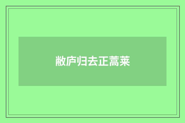敝庐归去正蒿莱