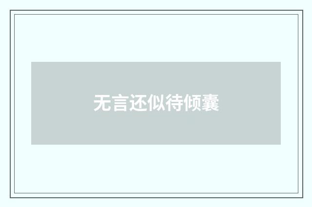 无言还似待倾囊