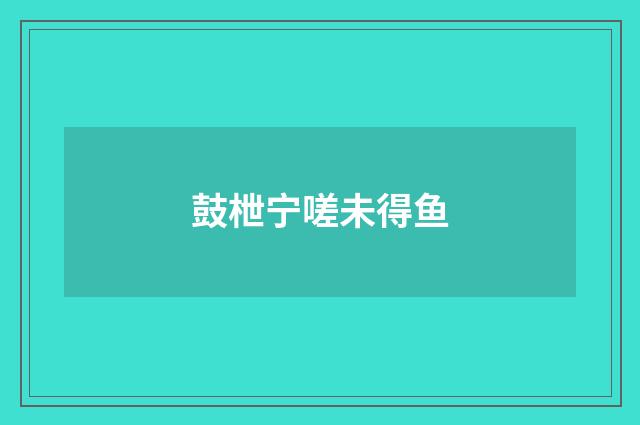 鼓枻宁嗟未得鱼