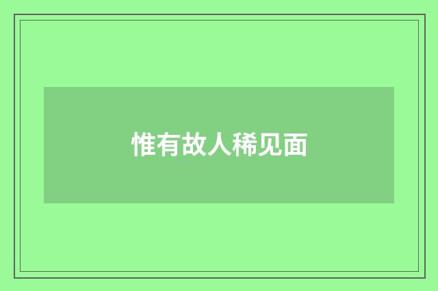 惟有故人稀见面