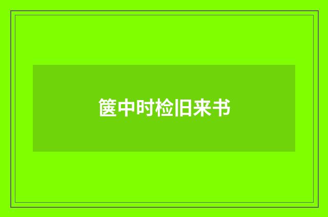 箧中时检旧来书
