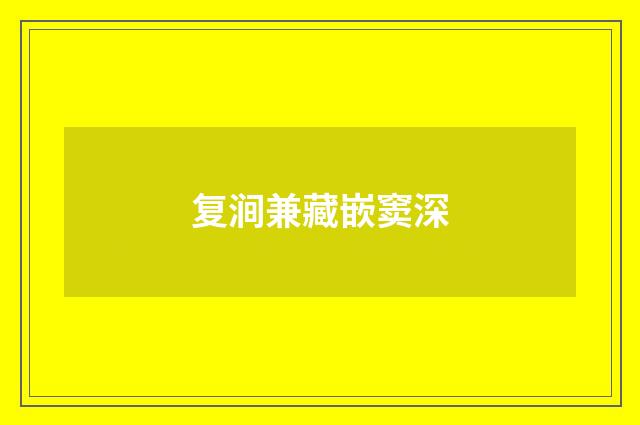 复涧兼藏嵌窦深