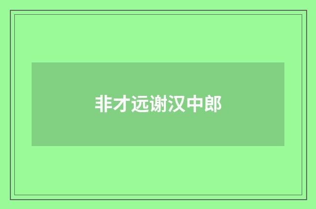 非才远谢汉中郎