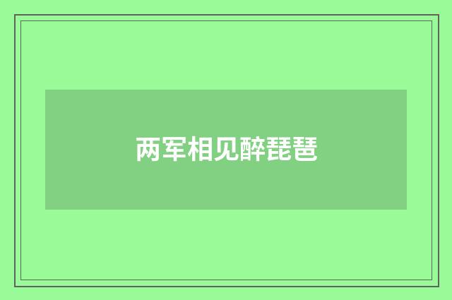 两军相见醉琵琶
