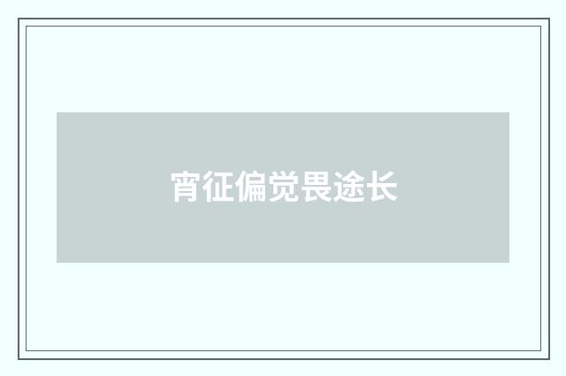 宵征偏觉畏途长