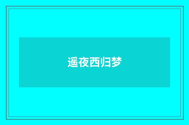 遥夜西归梦