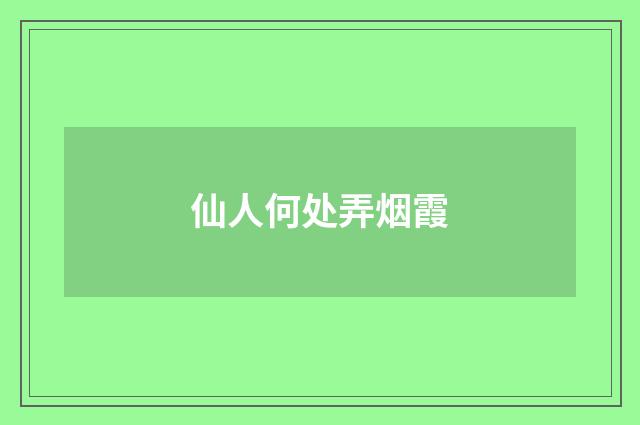 仙人何处弄烟霞