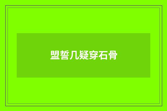 盟誓几疑穿石骨