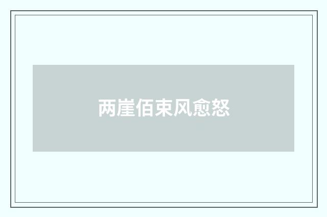 两崖佰束风愈怒