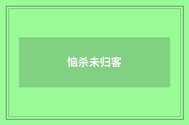 恼杀未归客