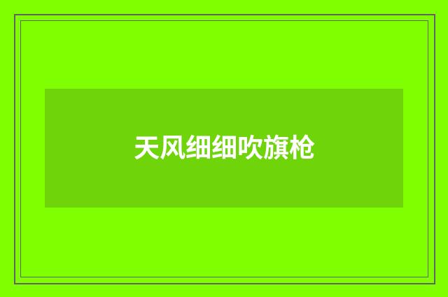 天风细细吹旗枪