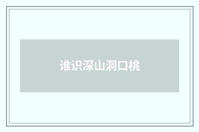 谁识深山洞口桃