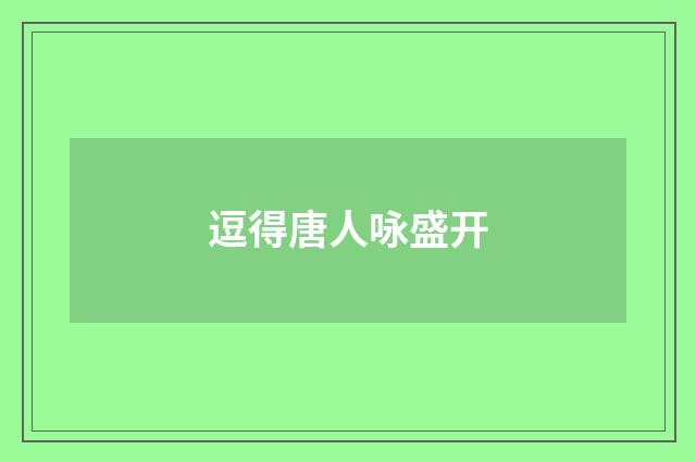 逗得唐人咏盛开