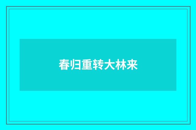 春归重转大林来