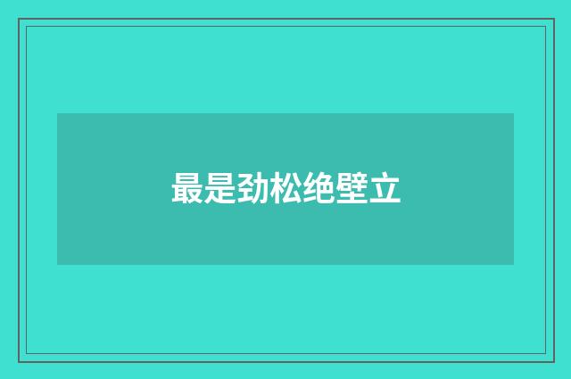 最是劲松绝壁立