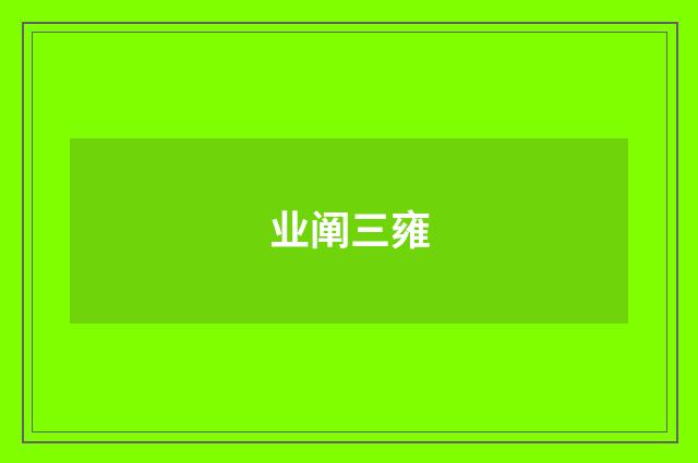 业阐三雍