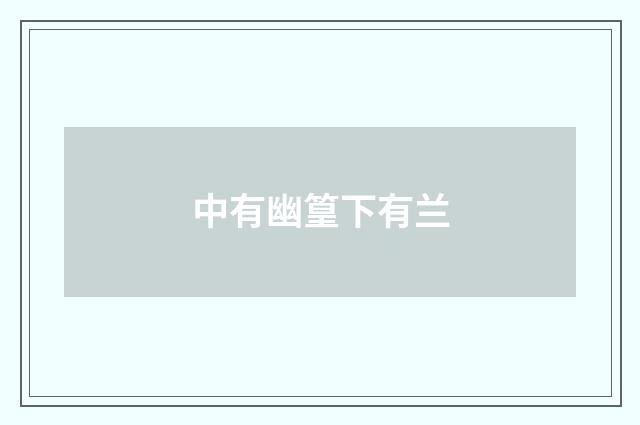 中有幽篁下有兰