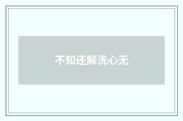 不知还解洗心无
