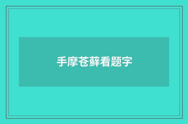 手摩苍藓看题字