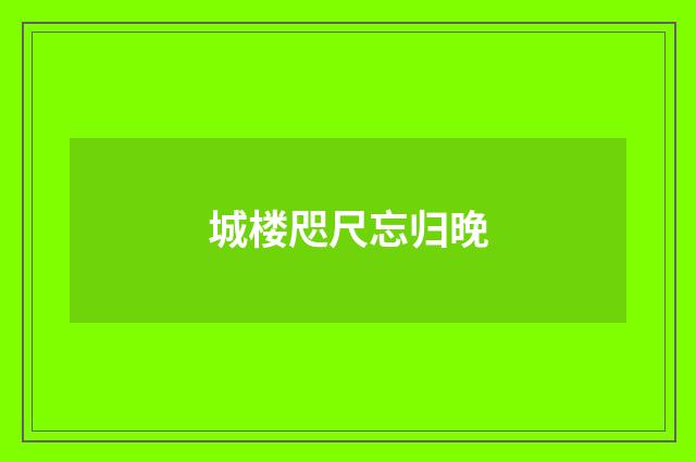 城楼咫尺忘归晚