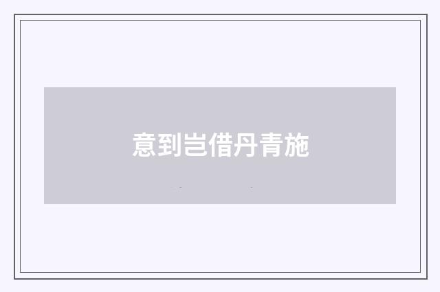 意到岂借丹青施