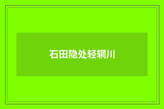 石田隐处轻辋川