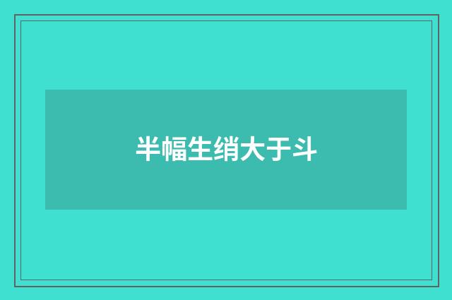 半幅生绡大于斗